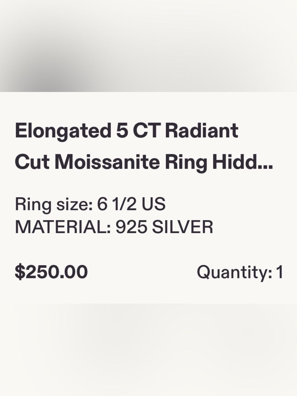 5 carat radiant cut, hidden halo Engagement Ring - Picture 6 of 6